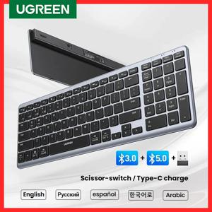 UGREEN 키보드 무선 블루투스 5.0 2.4G 한국어/영어 99 키캡 맥북 아이패드 PC 태블릿용 USB C 충전식 키보드