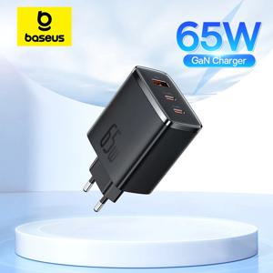 Baseus 65W GaN 충전기 PD 충전 타입 C USB 충전기, 지지대 QC PPS 휴대용 고속 충전기, 아이폰 16 15 14 13 노트북 충전기