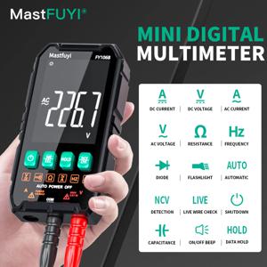 MASTFUYI FY106 전문 디지털 멀티미터 600V/4A AC/DC 전압 전류 True RMS 자동 범위 볼트/암페어/오름/용량 테스터