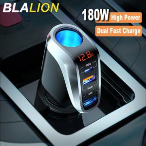 BLALION 초고속 충전 USB 차량용 충전기, 180W QC3.0 PD 66W 고속 충전 담배 라이터 소켓, 아이폰 샤오미 삼성