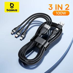 Baseus USB C타입 고속 충전 케이블, 아이폰 15, 14 프로 맥스, 화웨이 아너, 샤오미 13, 100W, 3 인 2, 20W