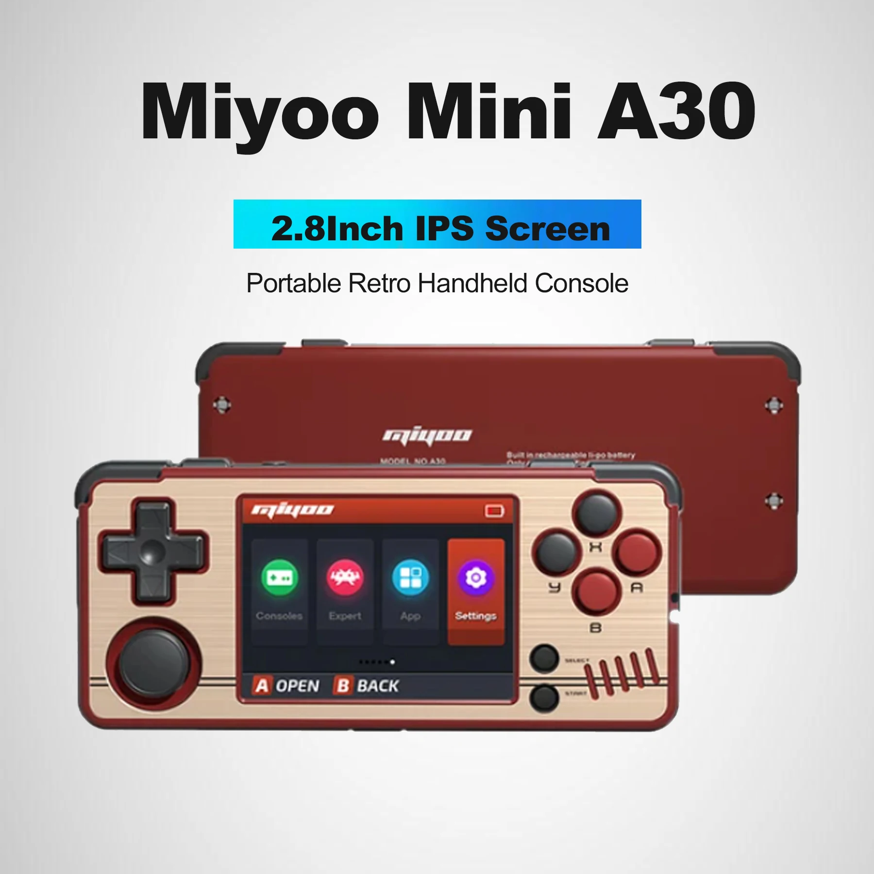 MIYOO MINI A30 휴대용 레트로 핸드헬드 게임, 어린이 선물, 2.8 인치 IPS HD 화면, 와이파이 오픈 소스 리눅스 시스템