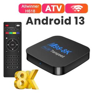 Transpeed ATV 안드로이드 13 TV 박스, 올위너 H618, TV 앱 포함, BT5.0, 듀얼 100M 와이파이 지지대, 8K 비디오, 3D 셋톱 박스