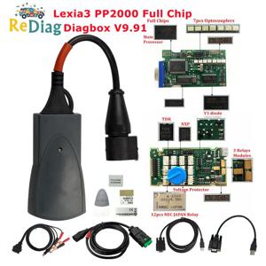 시트로엥 및 푸조 렉시아 3 V48/V25 용 전문 진단 풀 칩, EU 주식, Lexia3 PP2000 OBD2 진단 박스 V9.91 펌웨어, 921815C