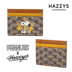 [선물포장][PEANUTS X HAZZYS] 브라운 가죽 스누피 카드슬롯[카드지갑] HIHO4F301W2