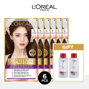 엑셀랑스 듀오크림 염색약 6개+본드리페어 샴푸 100ml+프리 트리트먼트 100ml