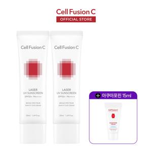 (+쇼핑백)레이저 UV 썬스크린 50ml+50ml (+아쿠아포린 15ml) / 데일리 저자극 더마 선크림