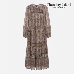 [Thursday Island] 롱기장 보더 믹스 원피스(T226MOP172W)