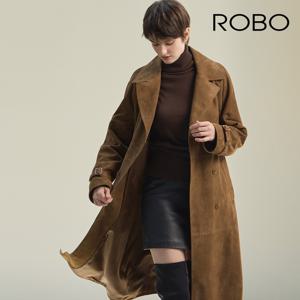 로보 24FW 스웨이드 더블 롱 트렌치코트