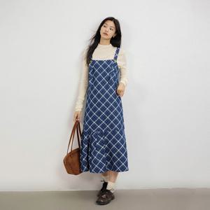 09/23 예약배송_LS_Blue plaid slip dress