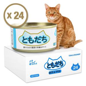 굿프랜드 도모다찌 고양이캔 참치+게살 80G 24개1BOX