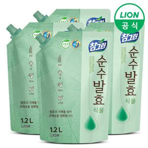 [LION] 참그린 순수발효 식물 1.2L 리필 4개