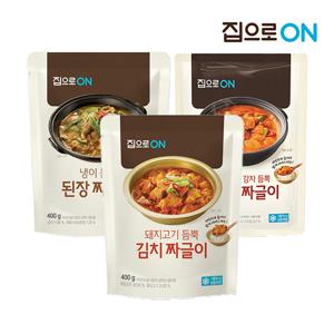 집으로ON 짜글이 3종 400g x 6개/김치+된장+고추장