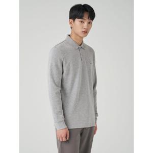 남성  빈폴  니트라이크 솔리드 칼라 티셔츠  그레이 BC3941C203