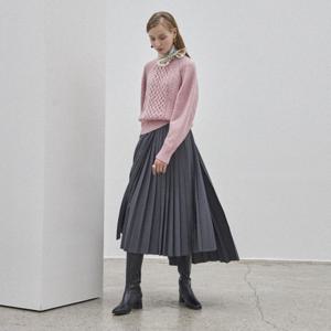 [23FW숏케이스]UNBALANCED PLEATS SKIRT_GRAY