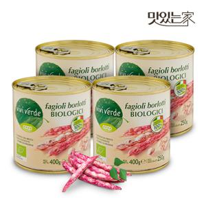 COOP 비비베르데 이탈리아 유기농 볼로티콩(흰강낭콩) 400g 4캔 무첨가물 Non GMO