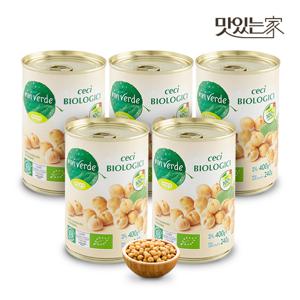 COOP 비비베르데 이탈리아 유기농 병아리콩(칙피) 400g 5캔 무첨가물 Non GMO