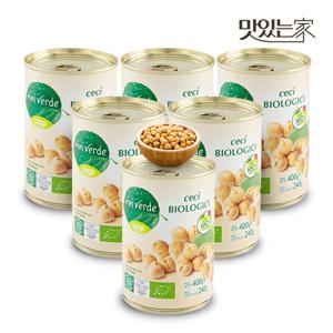 COOP 비비베르데 이탈리아 유기농 병아리콩(칙피) 400g 6캔 무첨가물 Non GMO