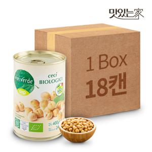 COOP 비비베르데 이탈리아 유기농 병아리콩(칙피) 400g 18캔 무첨가물 Non GMO