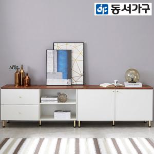 동서가구 NEW 코펜 멀바우 높은 거실장 풀세트 2400 DF64222D