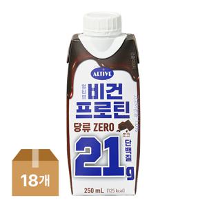 단백질 음료 얼티브 비건프로틴 초코 250ML  1box(18개입)