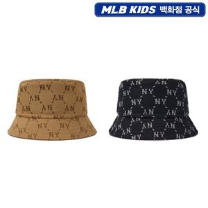 MLB키즈 다이아 모노그램 자카드 리버시블 버킷햇 7AHTMD24N JS