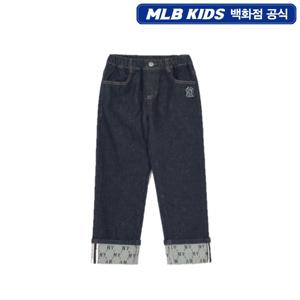 MLB키즈 다이아 모노그램 롤업데님팬츠 7ADPMD144 JS