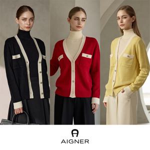 아이그너 AIGNER 24FW 골드버튼 가디건 여성