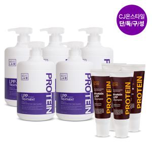 LPP 단백질 트리트먼트 헤어팩 1000ml, 화이트머스크(리뉴얼) 5개 + LPP 샴푸 100ml 4개