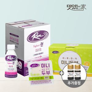 [2병추가증] 신앙촌 런 요구르트 12P + 국산 미니두부 6개입  미니간장2병