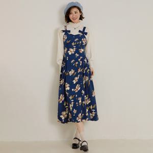 LS_Vintage floral corduroy dress