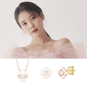 [아이유 PICK] CLOVIA 14K 목걸이+귀걸이 세트_SET-JJCLNQ3BS150R4420+JJCLEQ3BS150R4000