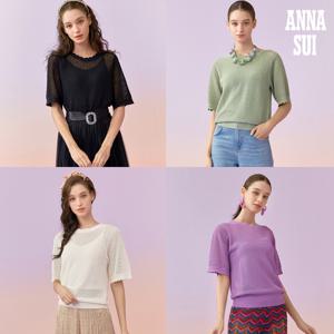 4.[최초가 99000원] ANNA SUI 썸머 실크 블랜디드 팝콘 니트+이너 2종