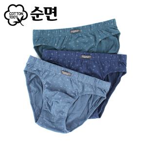 터프가이 순면 남성 삼각팬티 브리프 3종세트