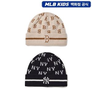 MLB키즈 클래식 모노그램 커프 비니 7ABNM0146 JS