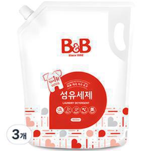 비앤비 섬유세제 리필, 1.8L, 3개