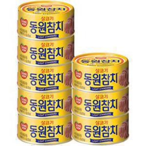 동원 라이트 스탠다드 참치, 85g, 8개