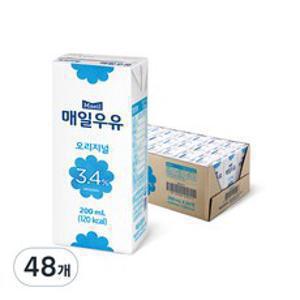 매일우유 오리지널 멸균우유, 200ml, 48개