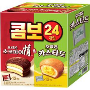 오리온 초코파이 정 39g x 12p + 카스타드 23g x 12p, 744g, 1세트