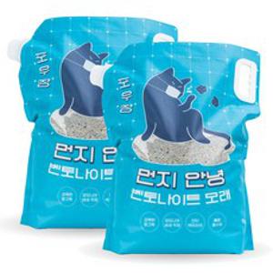 포우장 먼지 안녕 벤토나이트 고양이 모래, 9kg, 2개