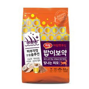 하림펫푸드 전연령 밥이보약 빛나는 피모 고양이 기능성 사료, 피부/피모, 3.4kg, 1개