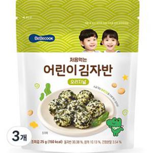 베베쿡 처음 먹는 어린이 김자반, 오리지널, 25g, 3개