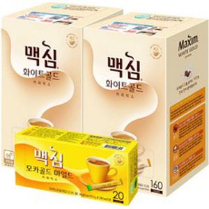 맥심 화이트골드 커피믹스 2박스 + 모카골드 커피믹스, 11.7g, 340개입, 1세트