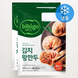 비비고 김치 왕만두 (냉동), 420g, 2개