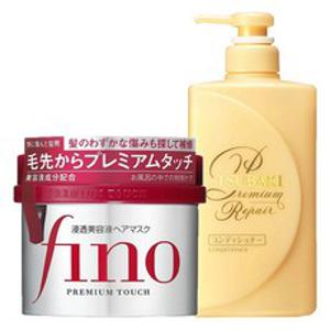 Fino 프리미엄 터치 침투 미용액 헤어 마스크 230g + 츠바키 프리미엄 리페어 컨디셔너 490ml, 1개