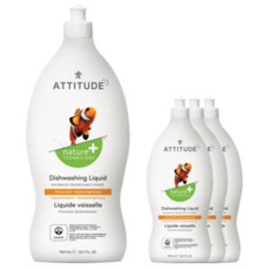 Attitude 주방세제 시트러스 제스트 향, 700ml, 4개