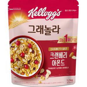 켈로그 크랜베리 아몬드 그래놀라 시리얼, 1.2kg, 1개