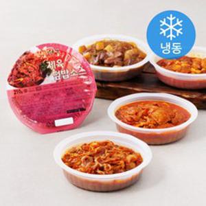 매콤 덮밥소스 B 세트 오돌뼈 210g + 매콤 히로미찌찜닭 250g + 치즈불닭 210g + 제육 210g (냉동), 1세트