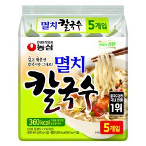 농심 멸치 칼국수, 98g, 5개