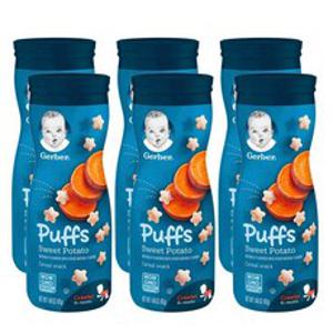 Gerber 퍼프 시리얼 스낵 어린이곡물과자 8+ 먼스 42g, 6개, 고구마(Sweet Potato)